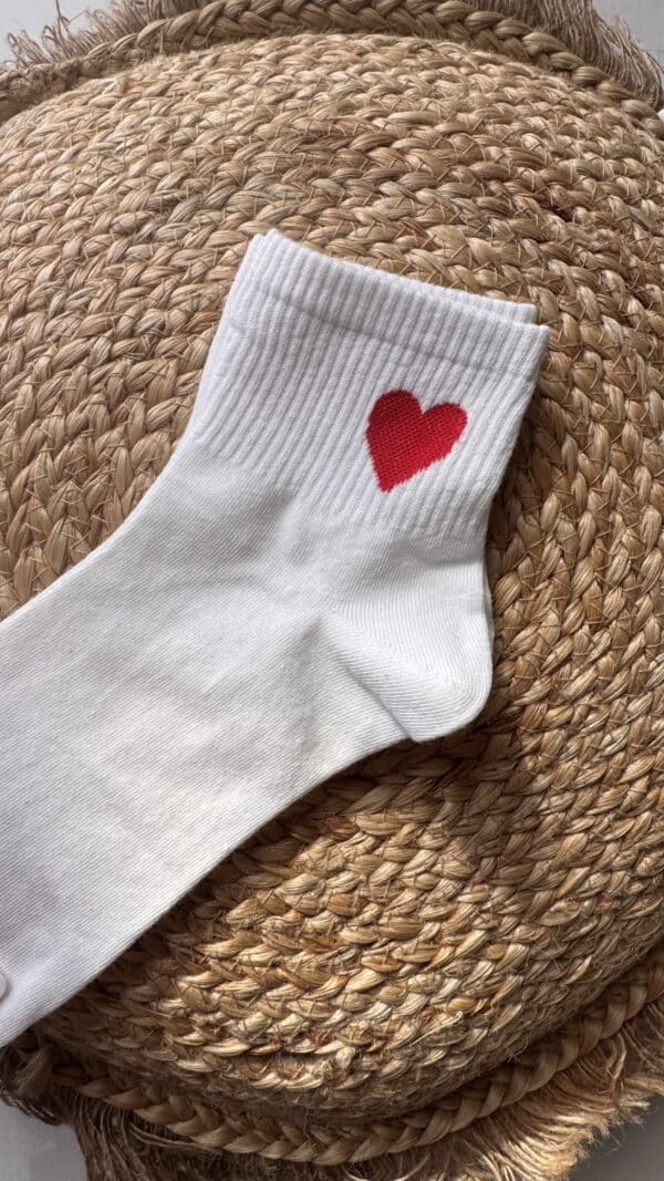 Chaussettes Coeur Blanc