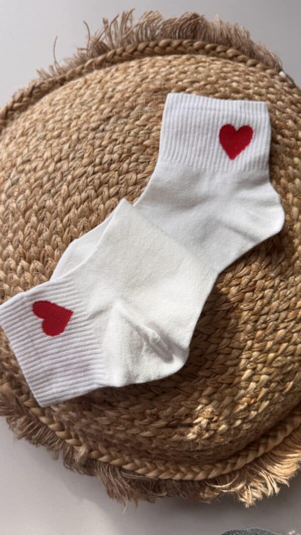 Chaussettes Coeur Blanc – Image 2