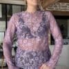 Top dentelle Lila