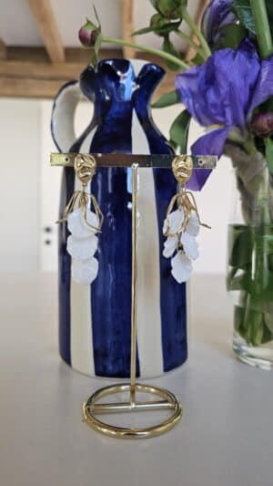 Boucles d’Oreilles fleur blanche