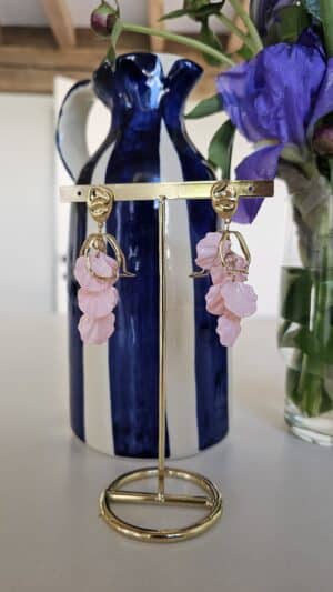 Boucles d’Oreilles fleur rose