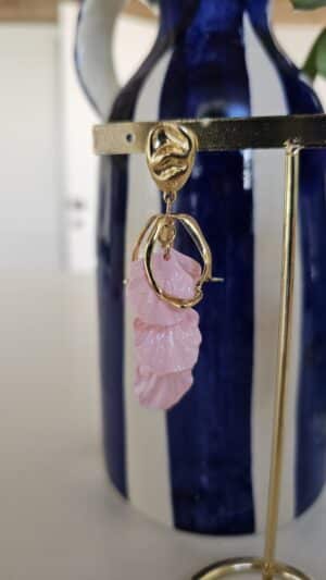 Boucles d’Oreilles fleur rose