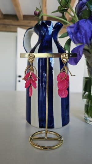 Boucles d’Oreilles fleur fushia