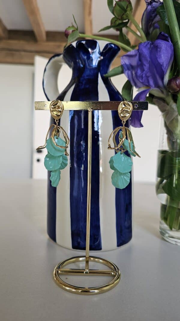 Boucles d'Oreilles fleur menthe