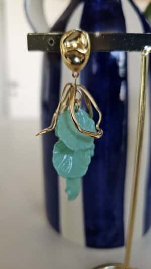 Boucles d’Oreilles fleur menthe