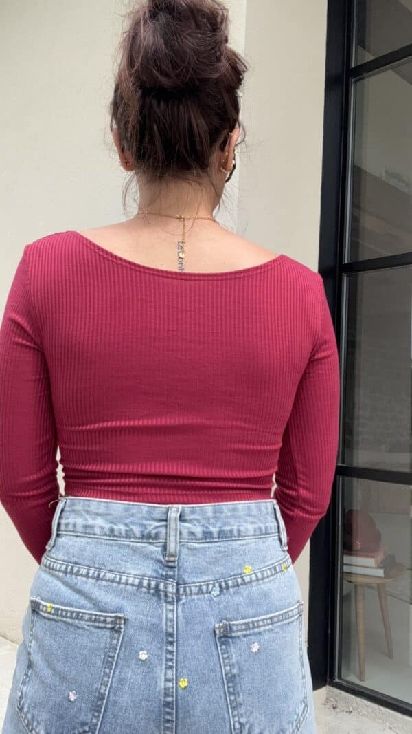 Crop Top bordeaux – Image 4