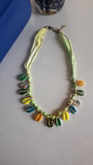 Collier cordon vert