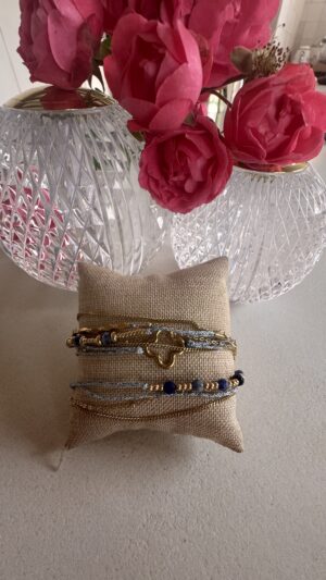 Bracelet 3 tours bleu