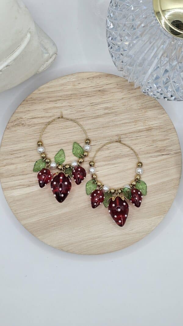 Boucles d'Oreilles Fraise – Image 2