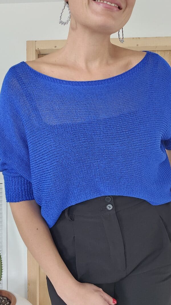 Pull noeud bleu electrique – Image 4