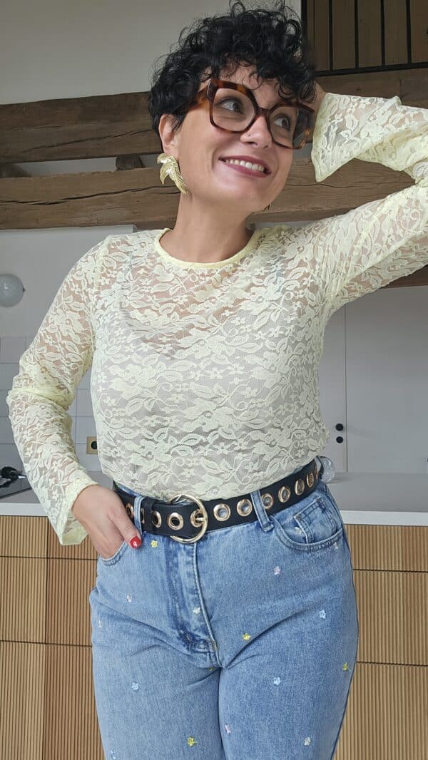 Top dentelle jaune – Image 5