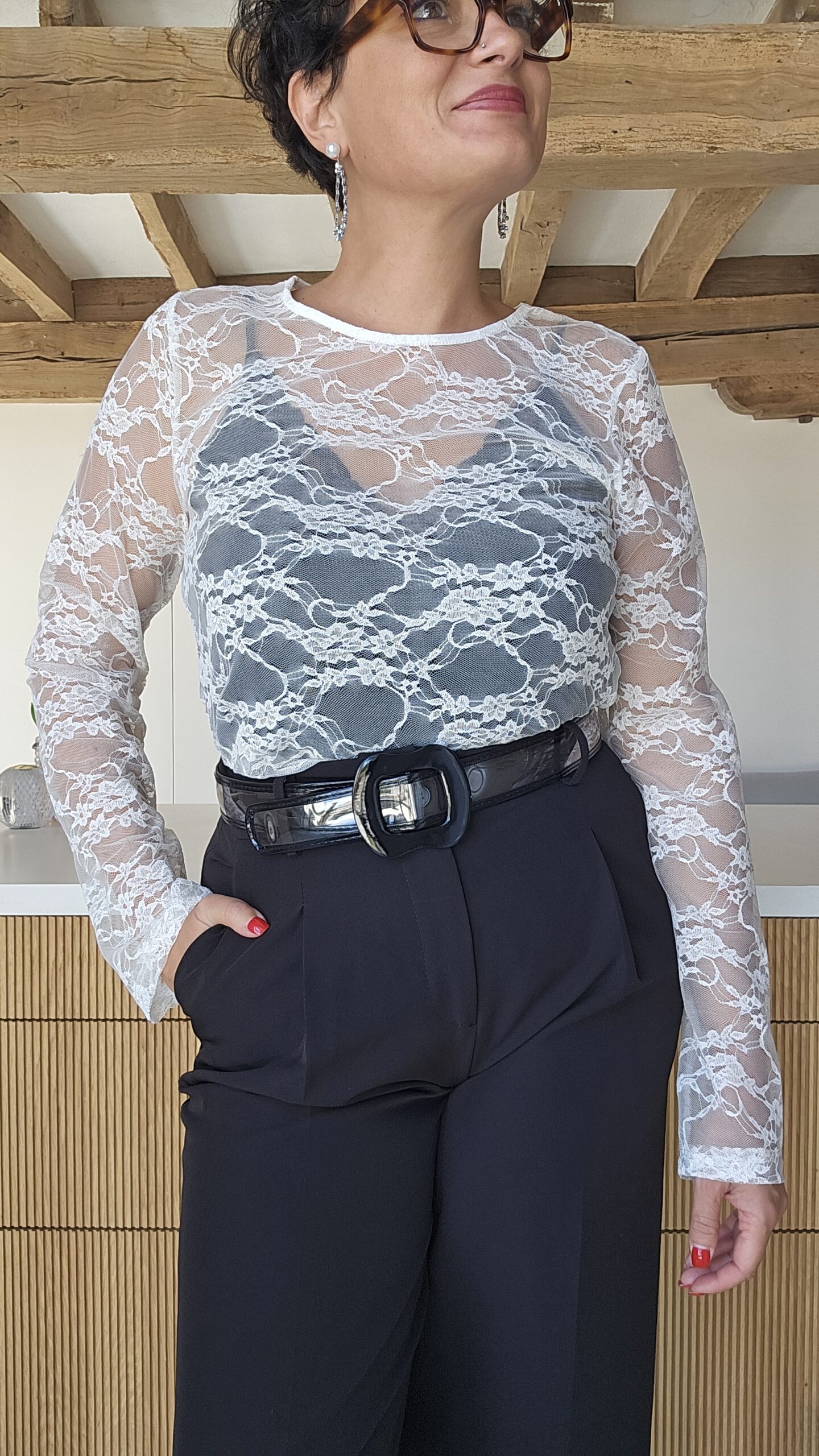 Top dentelle blanc