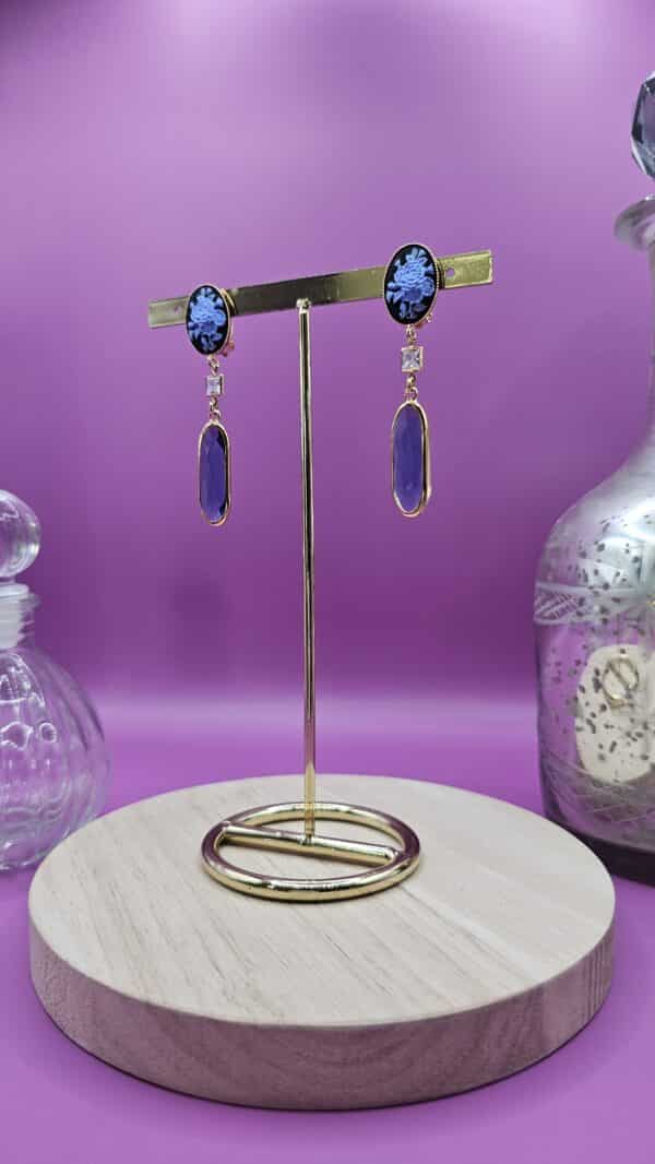 Boucles d'Oreilles à clip Gust Bleu – Image 2