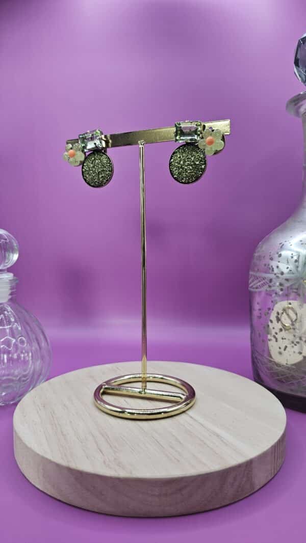 Boucles d'Oreilles à clip Laya vert – Image 2