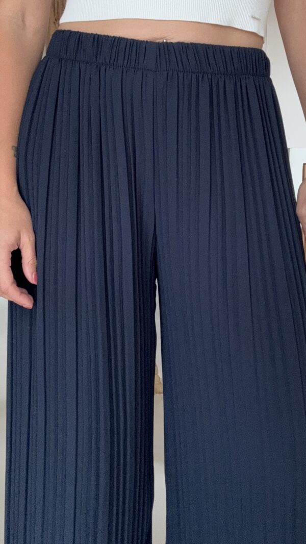 Pantalon plissé marine – Image 2
