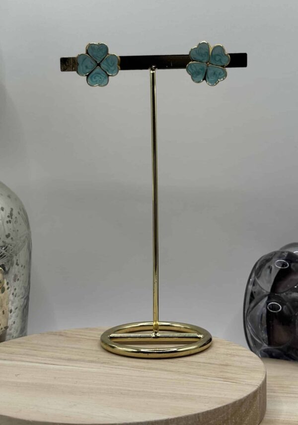 Boucles d'oreilles Trèfle Vert – Image 2