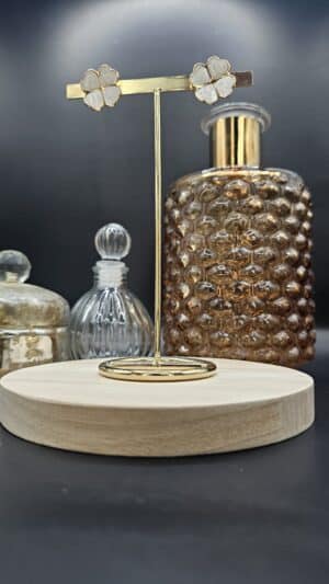 Boucles d’oreilles Trèfle Blanc