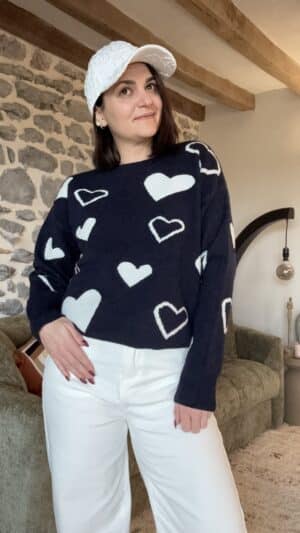 Pull Marine coeur