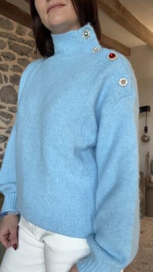 Pull Bleu Bijoux