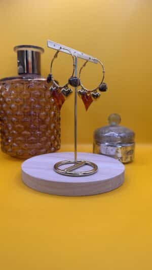 Boucles d&rsquo;oreilles breloques ambre