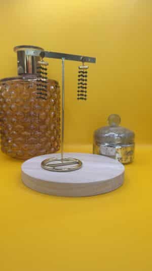 Boucles d&rsquo;oreilles noires perles