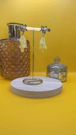 Boucles d&rsquo;oreilles fleur jaune