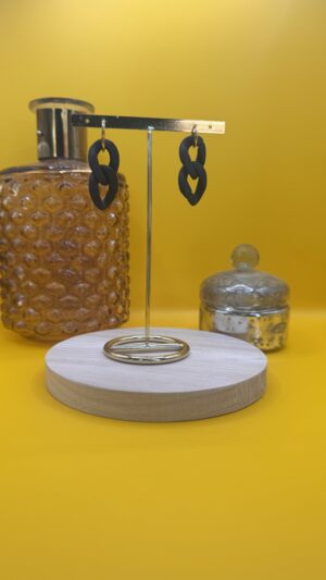 Boucles d&rsquo;oreilles maille noir