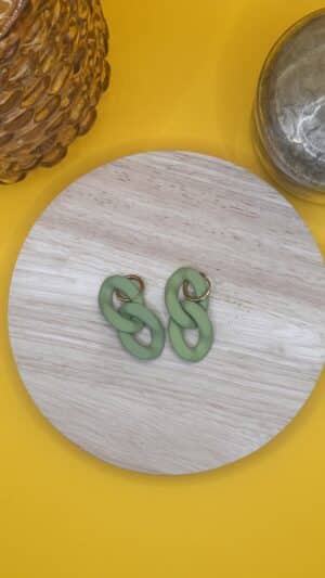 Boucles d&rsquo;oreilles maille menthe