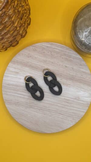 Boucles d&rsquo;oreilles maille noir