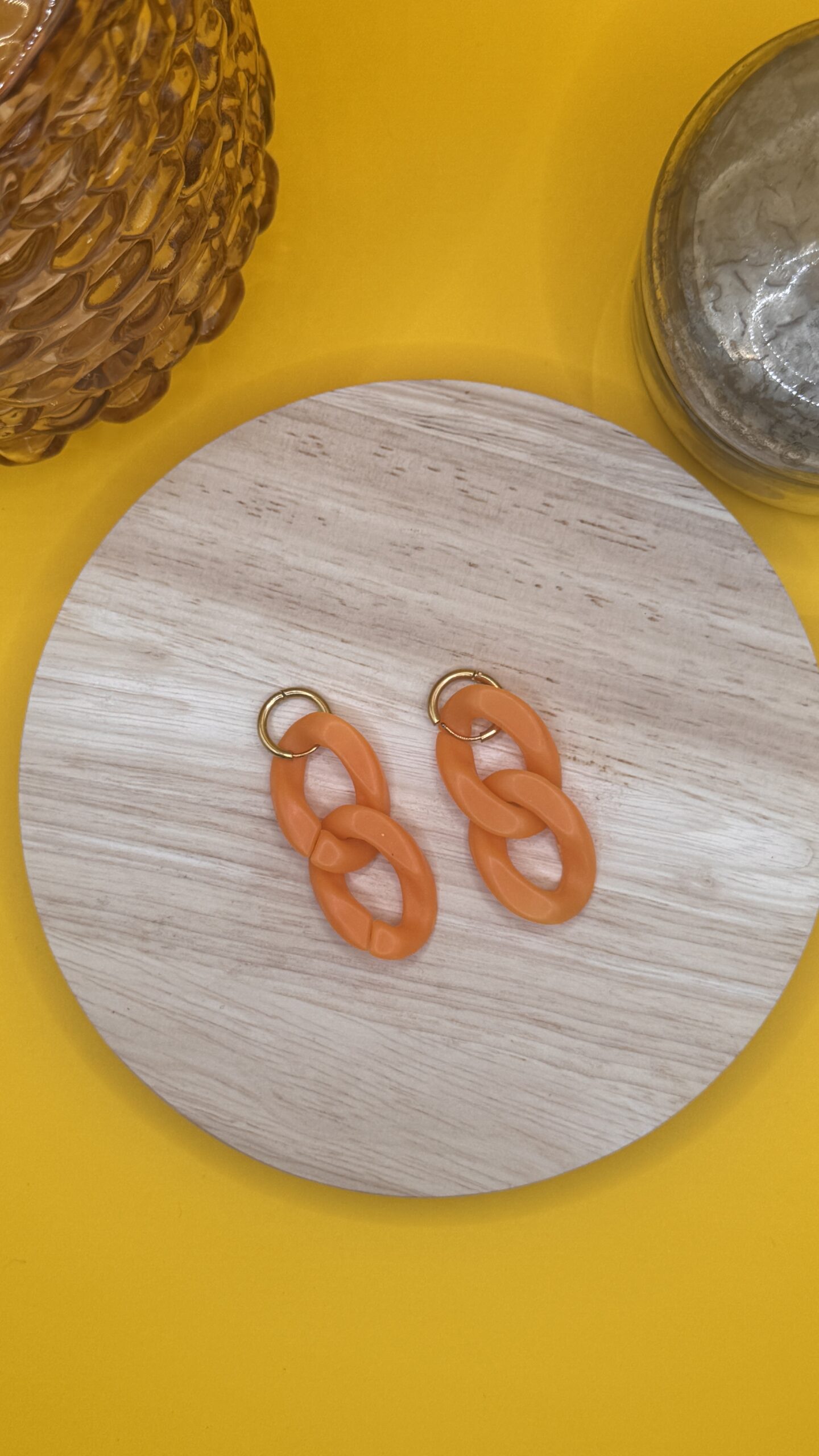 Boucles d&rsquo;oreilles maille orange