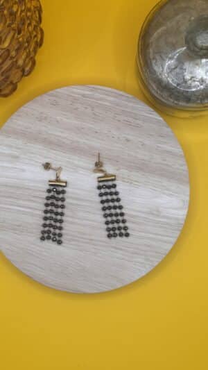 Boucles d&rsquo;oreilles noires perles