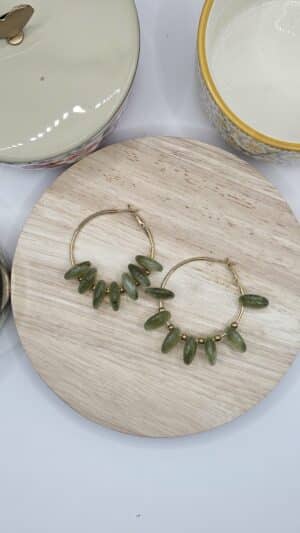 Boucles d&rsquo;oreilles Boho Vert