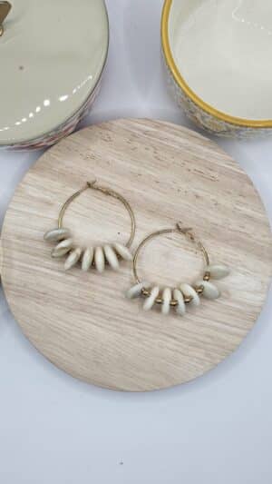 Boucles d&rsquo;oreilles Boho Beige