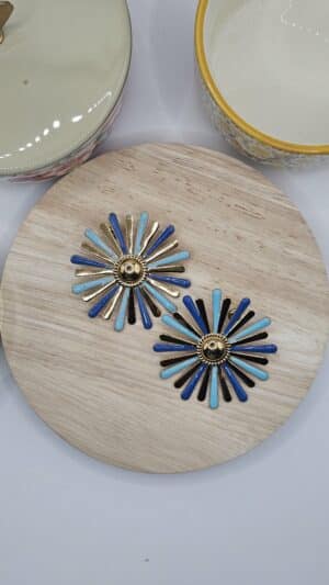 Boucles d&rsquo;oreilles Florie Bleu