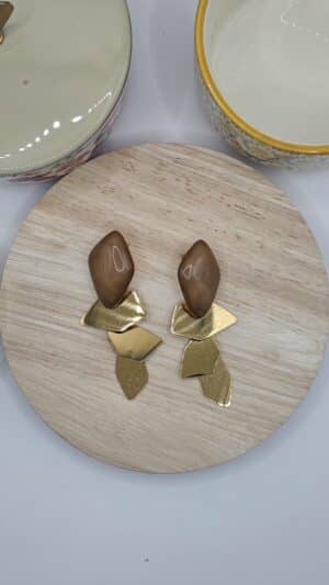 Boucles d&rsquo;oreilles Baro Beige