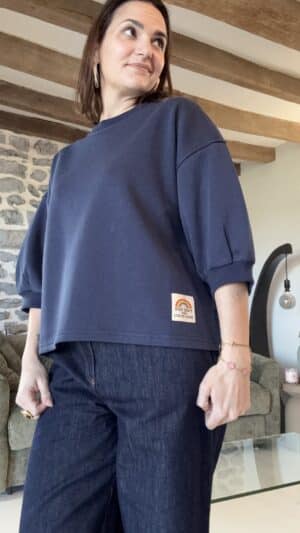 Sweat Arc en ciel bleu