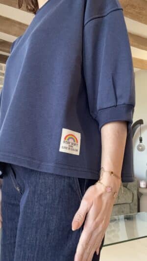 Sweat Arc en ciel bleu