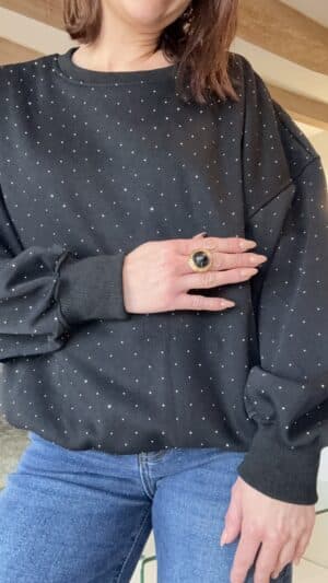 Sweat Strass Noir