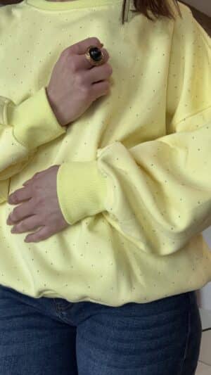 Sweat Strass Jaune