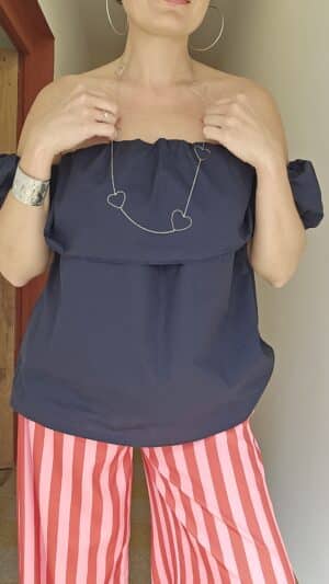 Top Bardot Bleu Marine