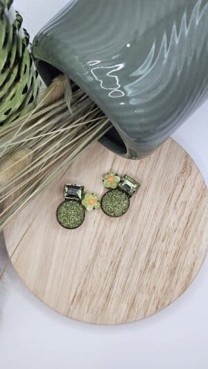 Boucles d&rsquo;Oreilles à clip Laya vert