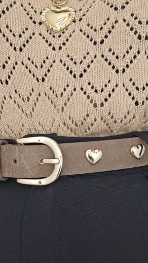 Ceinture coeur Taupe
