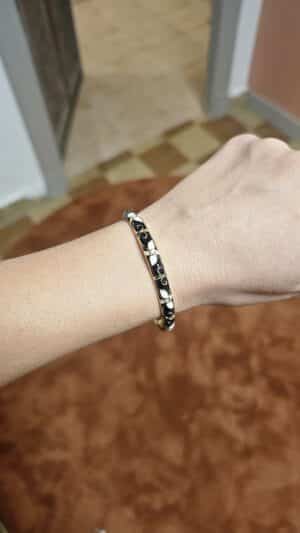 Bracelet Email Noir et Blanc