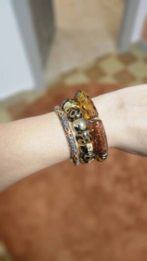 Bracelet Email Bordeau et Chocolat
