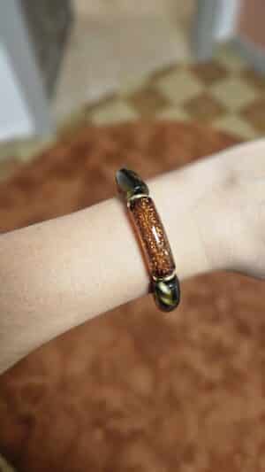 Bracelet Ninon Kaki et Camel