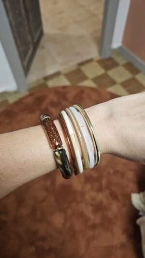 Bracelet Ninon Kaki et Camel